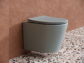 Подвесной унитаз Ceramica Nova Balearica CN6000MH безободковый антрацит матовый